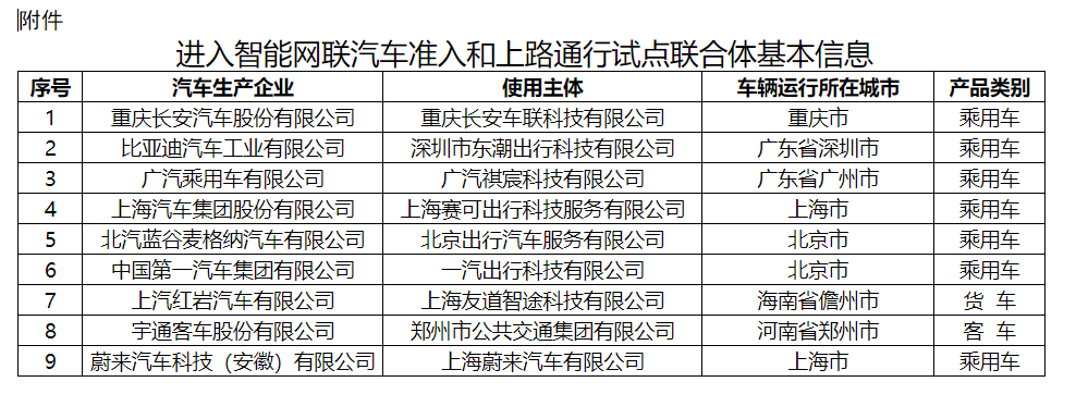 进入试点的联合体基本信息